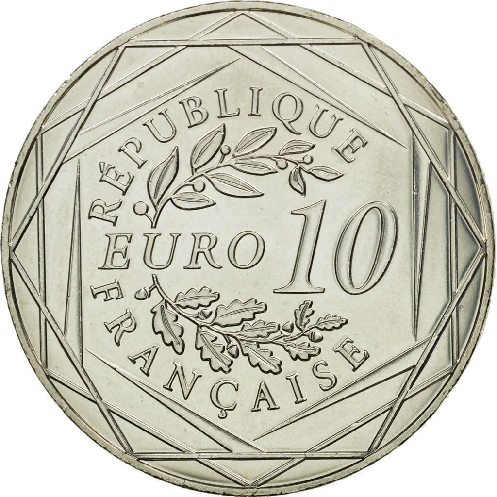 France, 10 Euro, Coq, 2015, MS(63), Silver