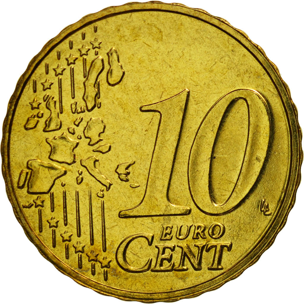 Belgium, 10 Euro Cent, 2003, MS(65-70), Brass, KM:227