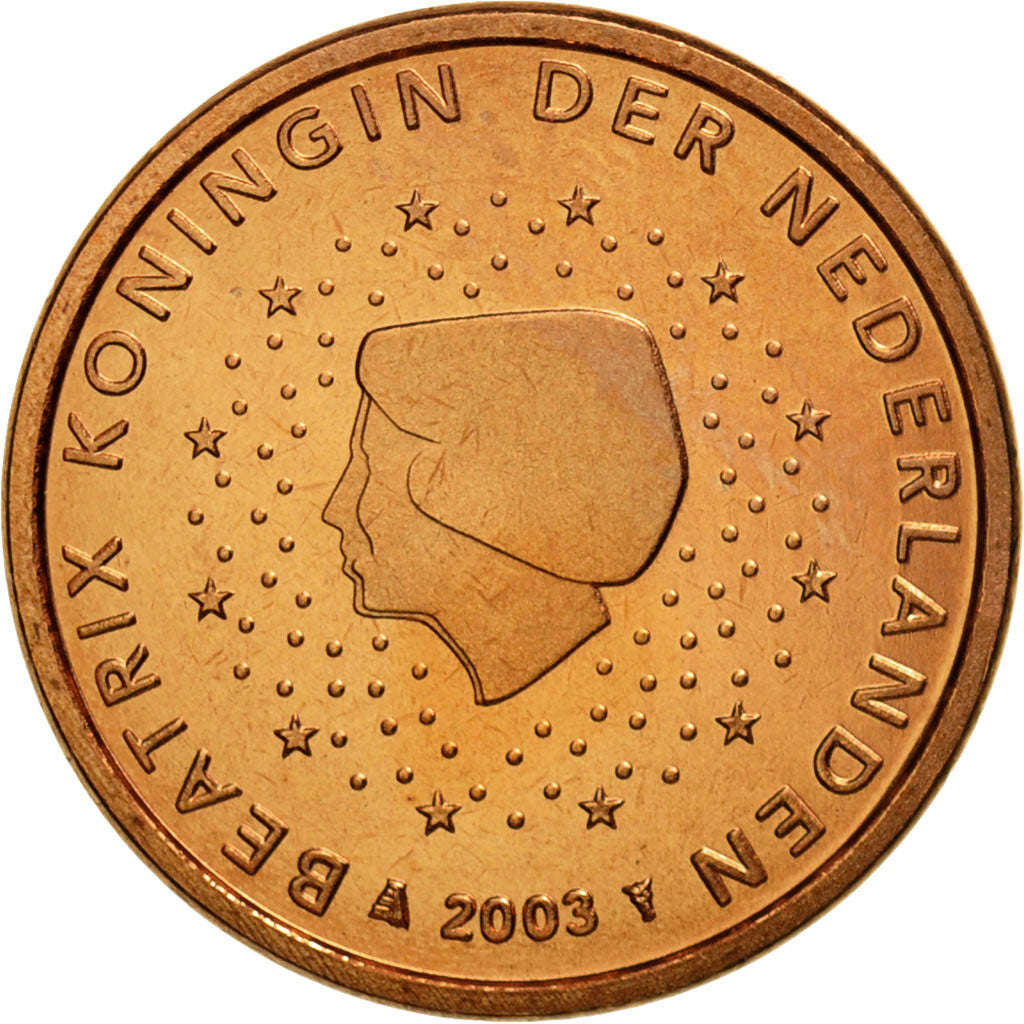 Holandia, Euro Cent, 2003, Utrecht, MS(65-70), Miedź platerowana stalą, KM:234