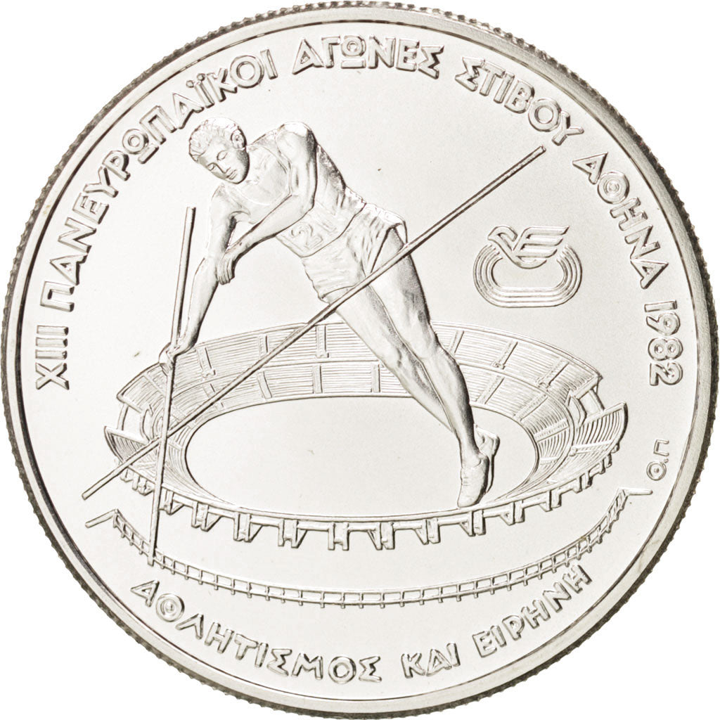 GREECE, 100 Drachmai, 1982, KM #136, MS(63), Silver, 5.78