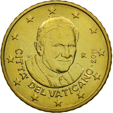 VATICAN CITY, 50 Euro Cent, 2011, MS(65-70), Brass, KM:387