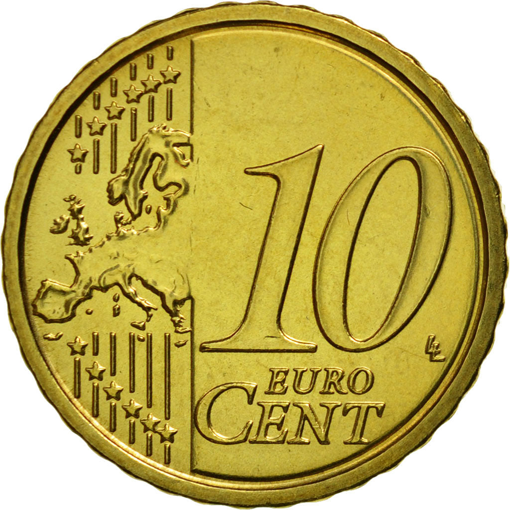 PAŃSTWO WATYKAŃSKIE, 10 Euro Cent, 2012, Rome, MS(65-70), Mosiądz, KM:385