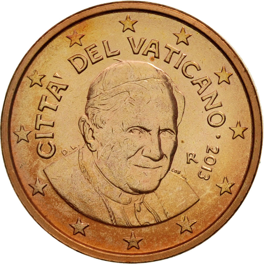VATICAN CITY, Euro Cent, 2013, MS(65-70), Copper Plated Steel, KM:375