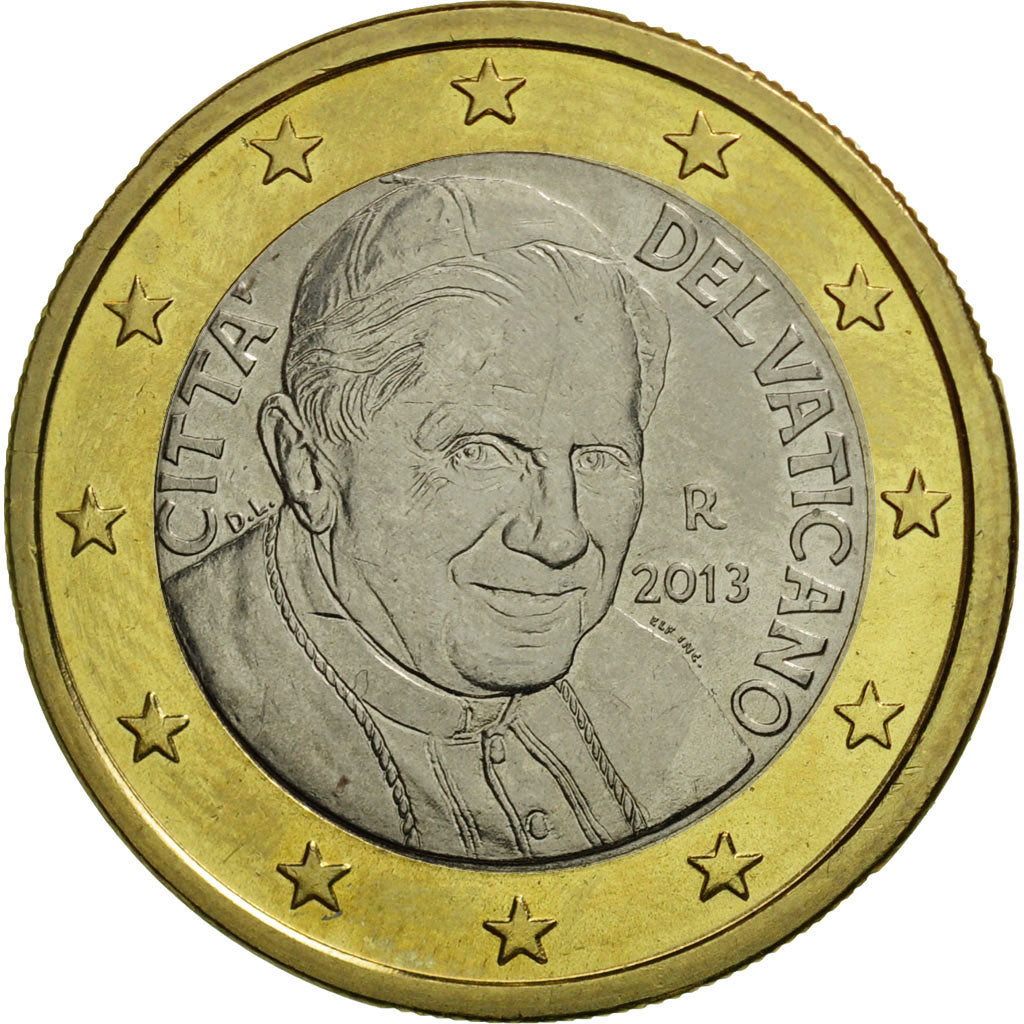 VATICAN CITY, Euro, 2013, MS(65-70), Bi-Metallic, KM:388
