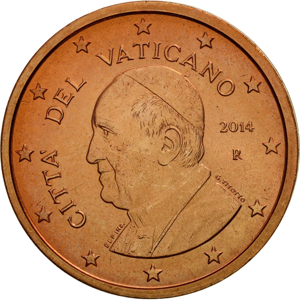 VATICAN CITY, 2 Euro Cent, 2014, MS(65-70), Copper Plated Steel