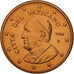 VATICAN CITY, 5 Euro Cent, 2016, MS(65-70), Copper Plated Steel