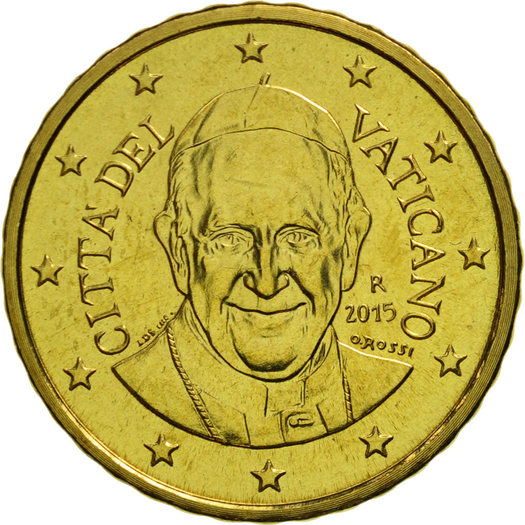 Cité du Vatican, 10 Euro Cent, 2015, FDC, Laiton