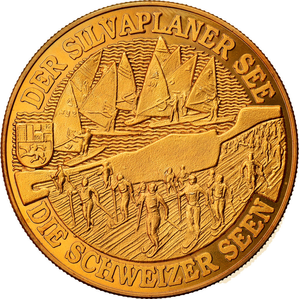 Svizzera, medaglia, Der Silvaplaner See, Die Schweizer Seen, SPL+, Doratura in