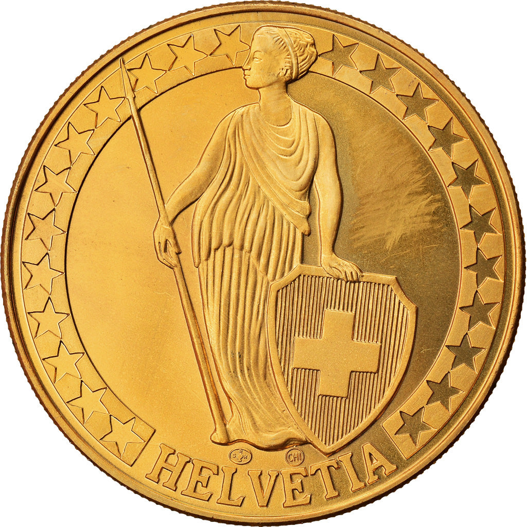 Svizzera, medaglia, Der Silvaplaner See, Die Schweizer Seen, SPL+, Doratura in