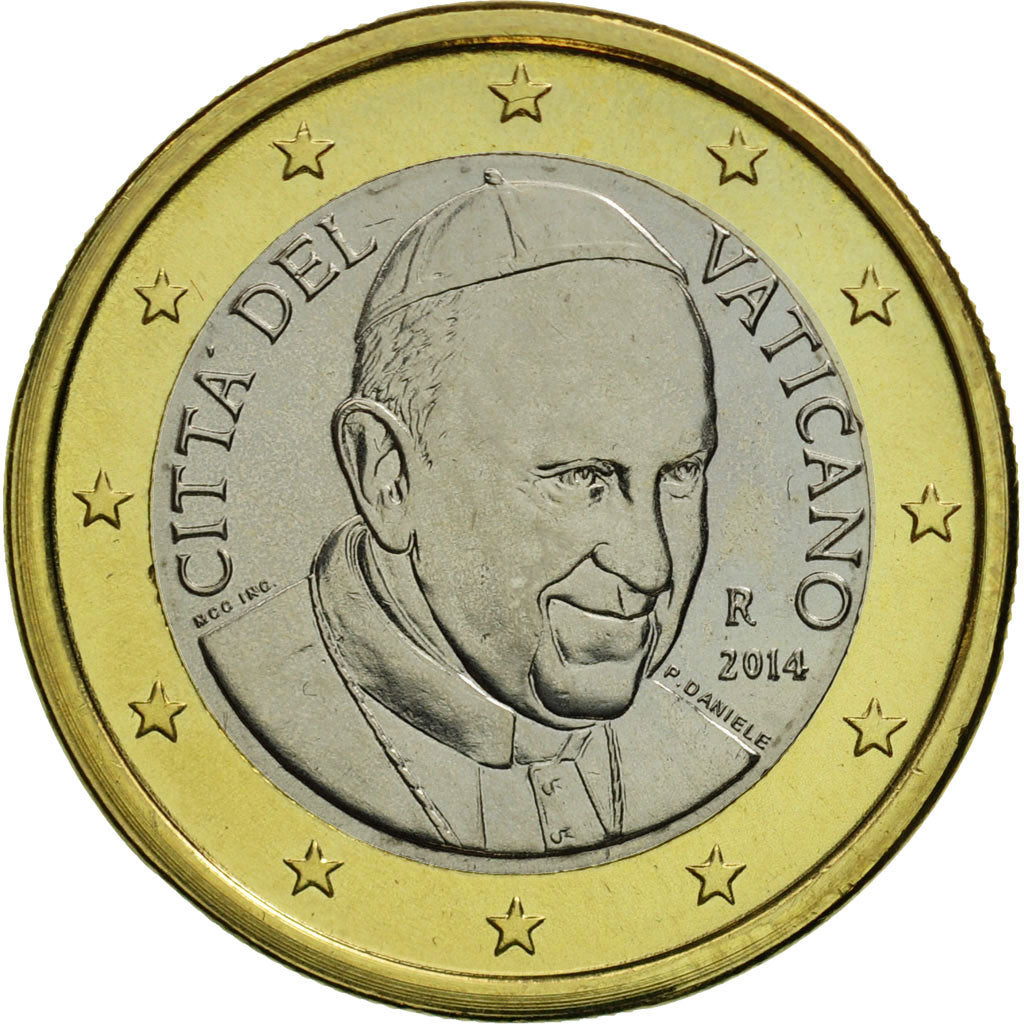 VATICAN CITY, 1 Euro, 2014, MS(65-70), Bi-Metallic