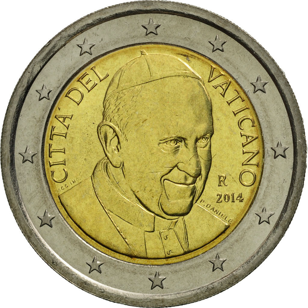 VATICAN CITY, 2 Euro, 2014, MS(65-70), Bi-Metallic