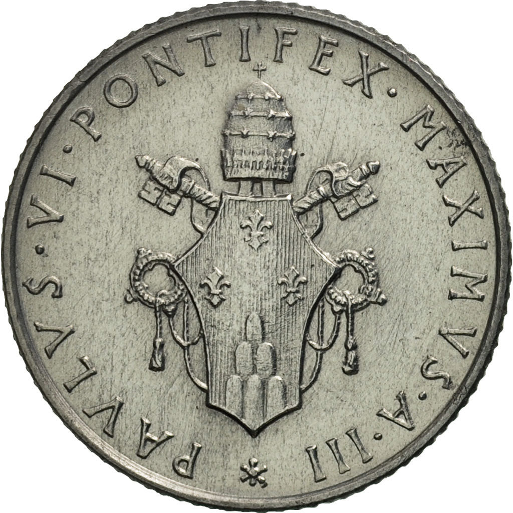 VATICAN CITY, Paul VI, 2 Lire, 1965, Roma, MS(65-70), Aluminum, KM:77.2