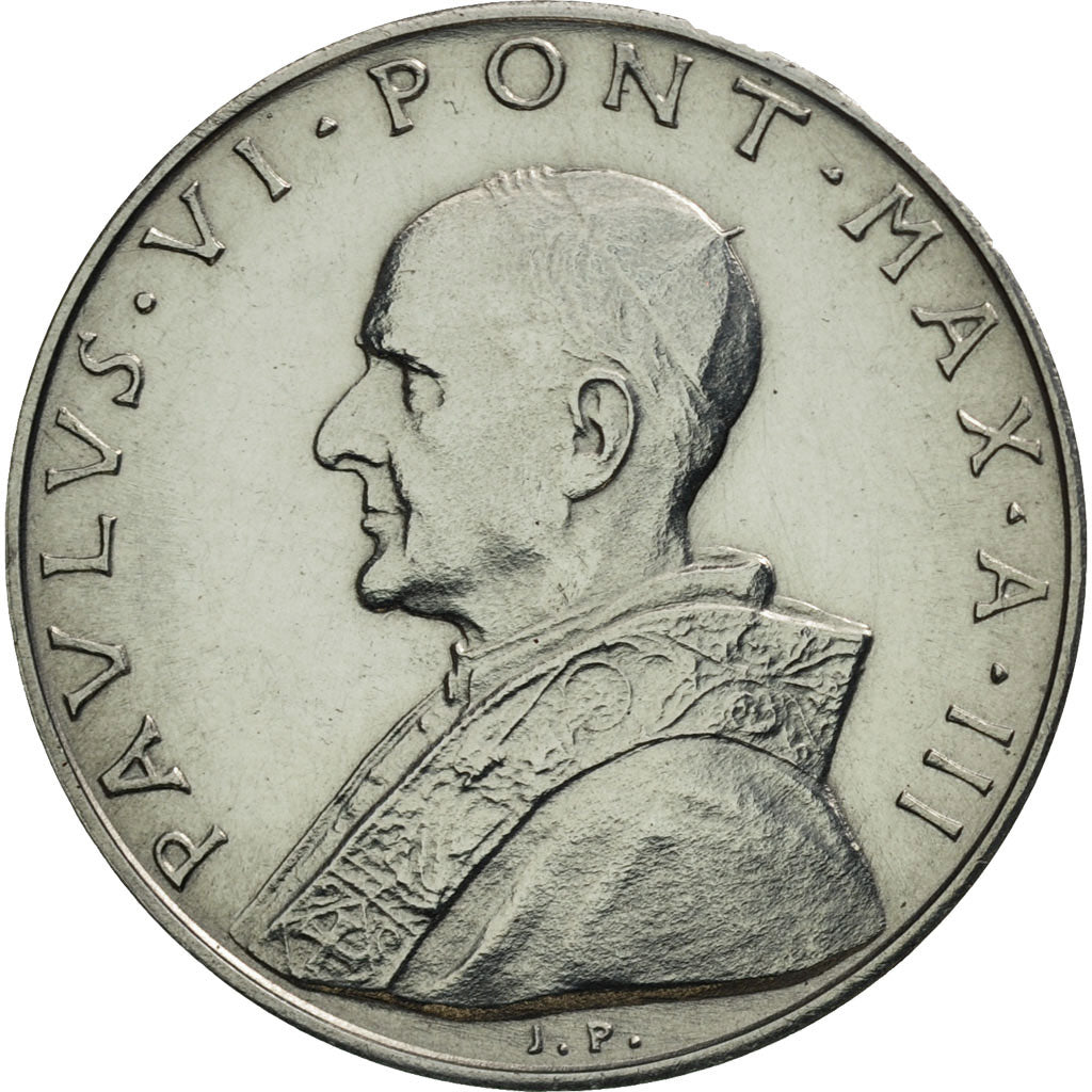 Coin, VATICAN CITY, Paul VI, 10 Lire, 1965, Roma, MS(65-70), Aluminum, KM:79.2