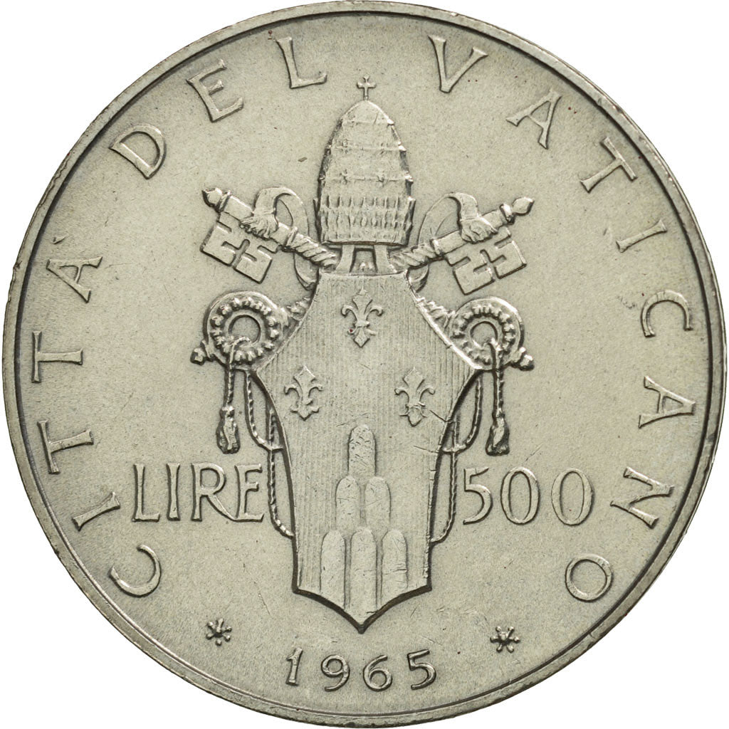 VATICAN CITY, Paul VI, 500 Lire, 1965, Roma, MS(65-70), Silver, KM:83.2