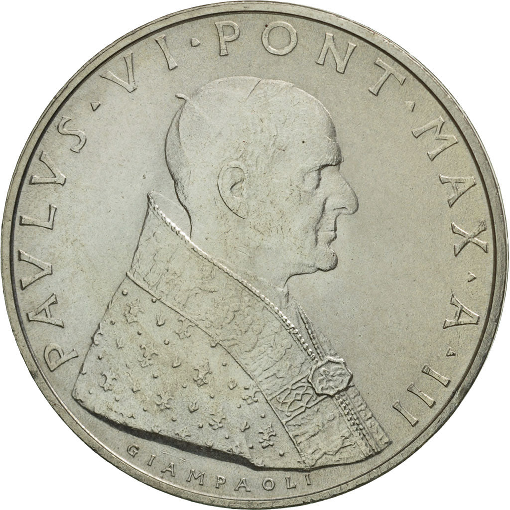 VATICAN CITY, Paul VI, 500 Lire, 1965, Roma, MS(65-70), Silver, KM:83.2