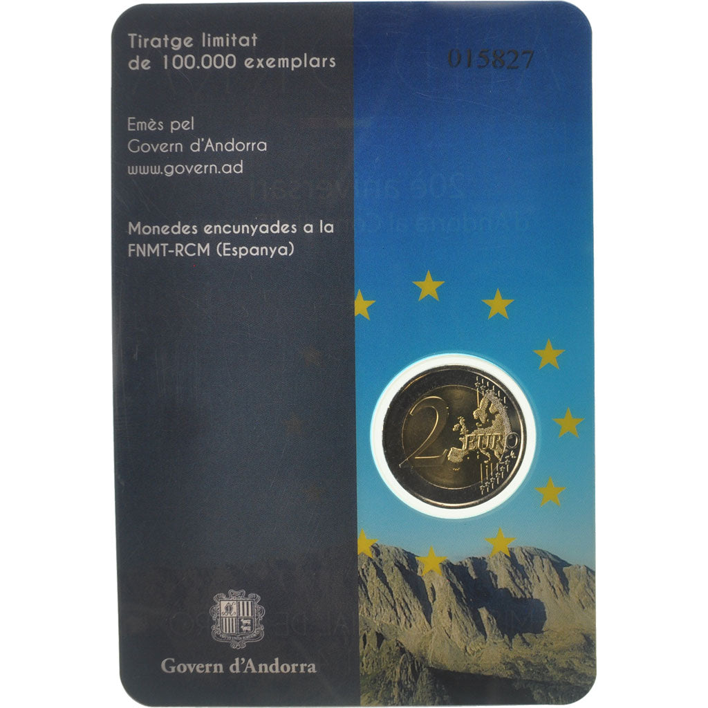Andorra, 2 Euro, 20th anniversary, 2014, MS(65-70), Bi-Metallic