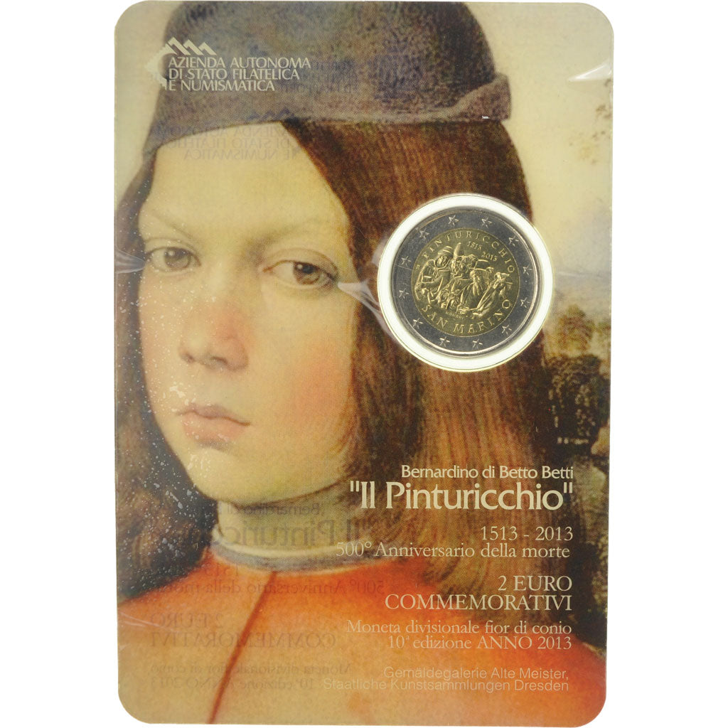 San Marino, 2 Euro, Il Pinturicchio, 2013, MS(65-70), Bi-Metallic
