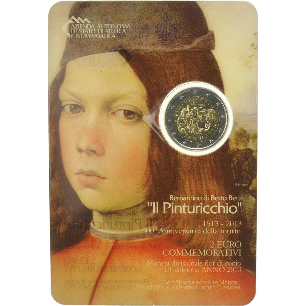 San Marino, 2 Euro, Il Pinturicchio, 2013, MS(65-70), Bi-Metallic