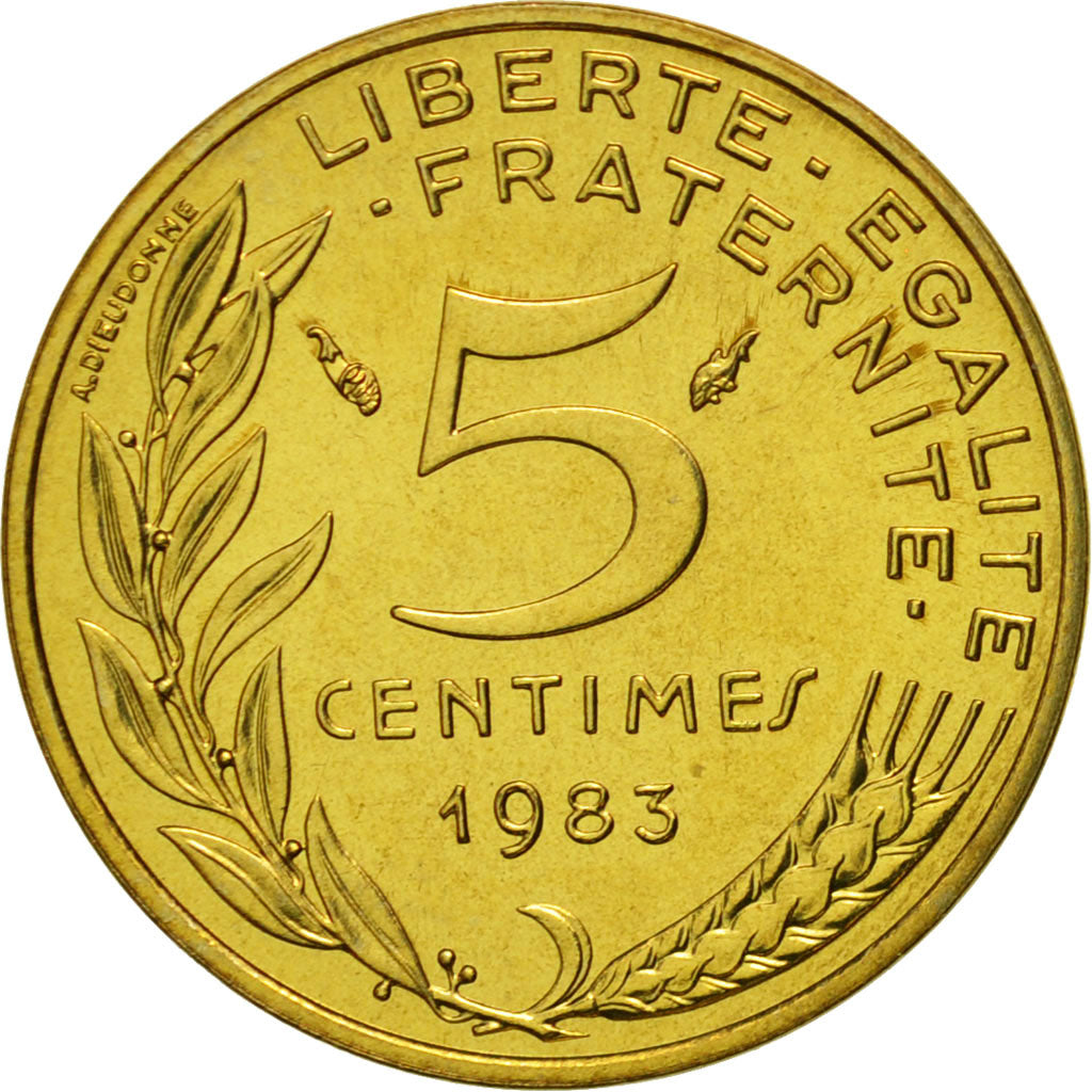 Coin, France, Marianne, 5 Centimes, 1983, Paris, MS(65-70), Aluminum-Bronze
