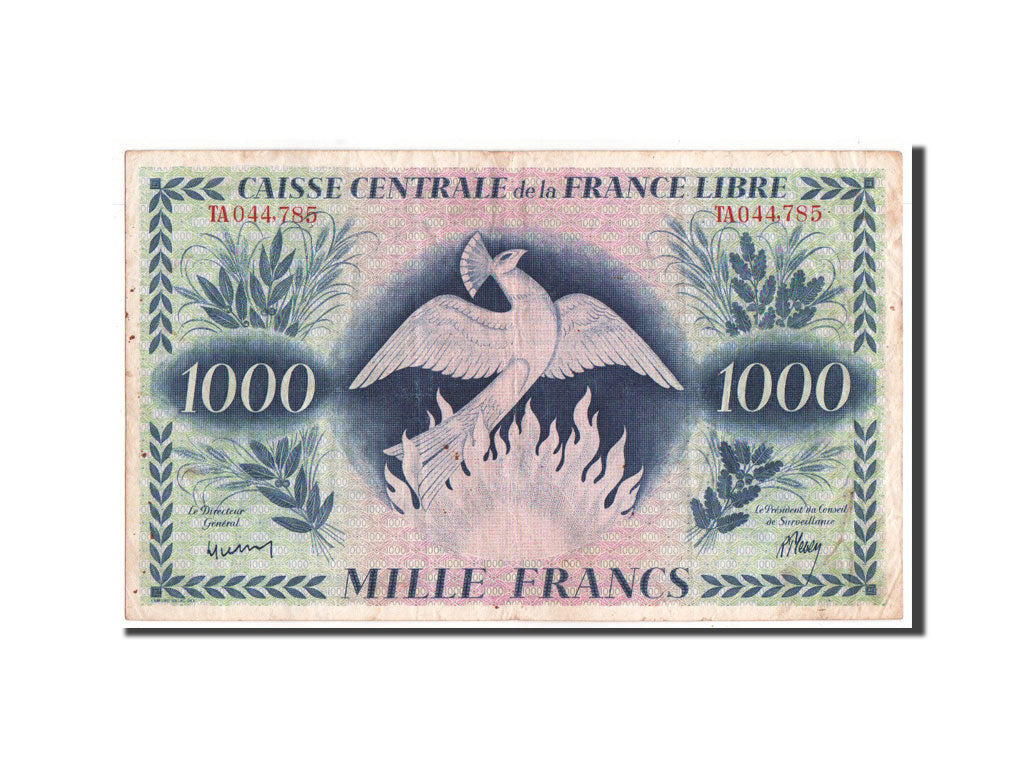 French Equatorial Africa, 1000 Francs, 1941, KM #14a, AU(50-53), TA044