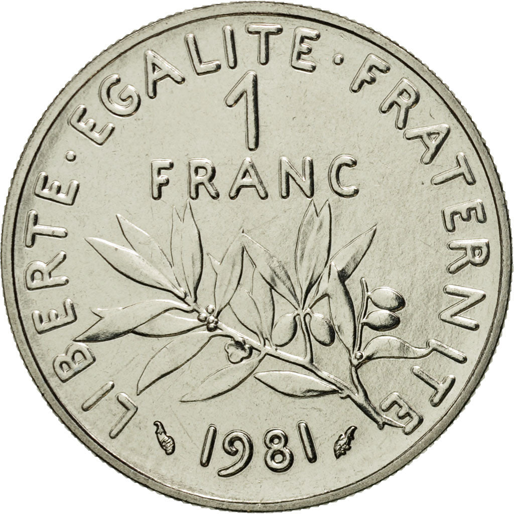Coin, France, Semeuse, Franc, 1981, Paris, MS(65-70), Nickel, KM:925.1