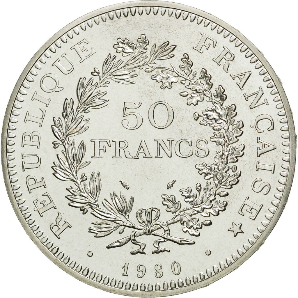 France, Hercule, 50 Francs, 1980, Paris, MS(65-70), Silver, KM:941.1