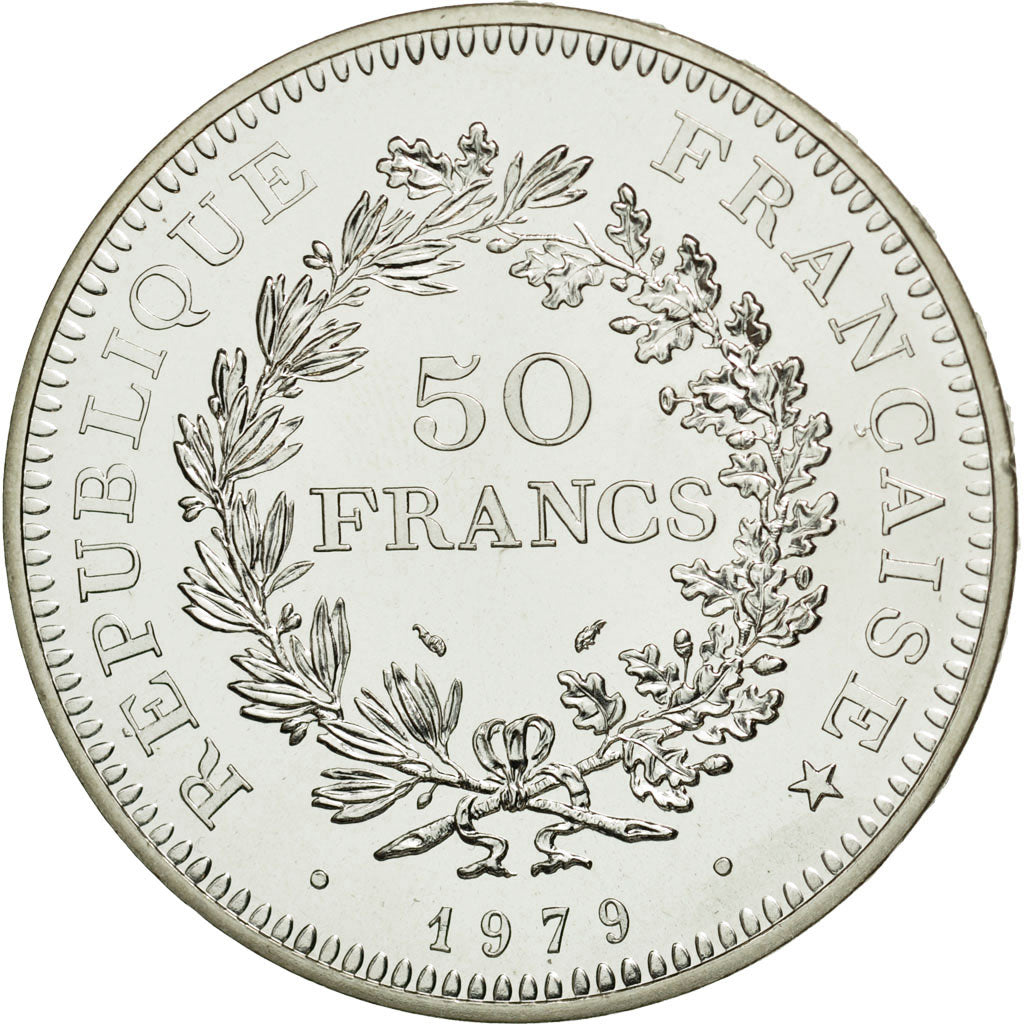 Coin, France, Hercule, 50 Francs, 1979, Paris, MS(65-70), Silver, KM:941.1