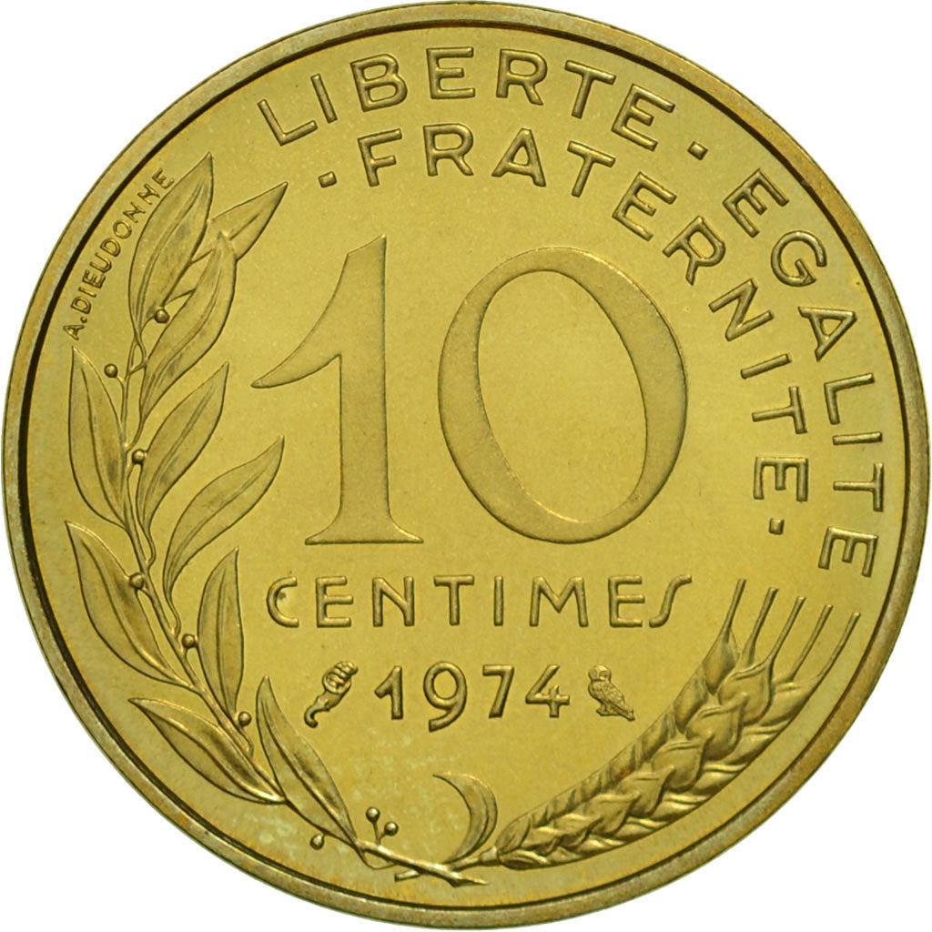 Monnaie, France, Marianne, 10 Centimes, 1974, Paris, FDC, Aluminum-Bronze