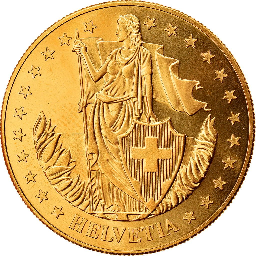Switzerland, Medal, Mattheus Merian, MS(64), Copper-Nickel Gilt