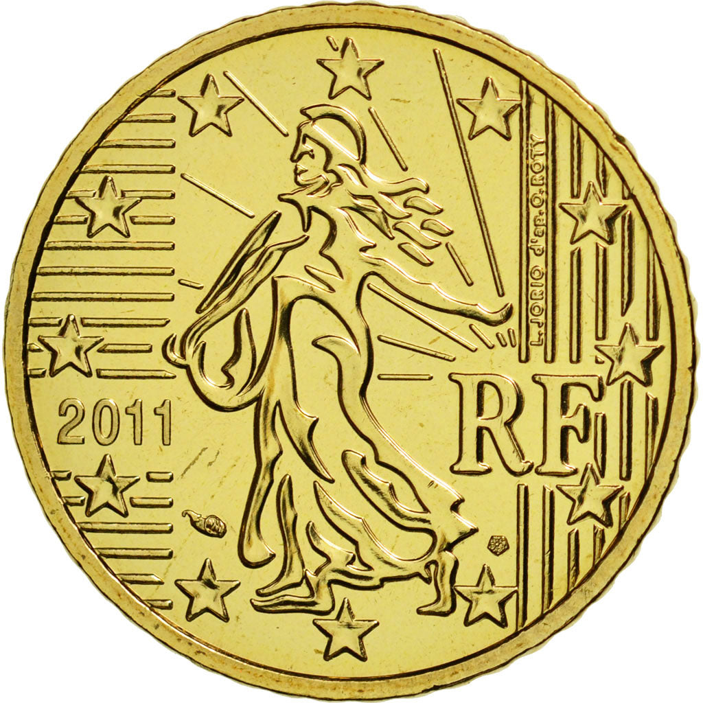 France, 50 Euro Cent, 2011, MS(65-70), Brass, KM:1412