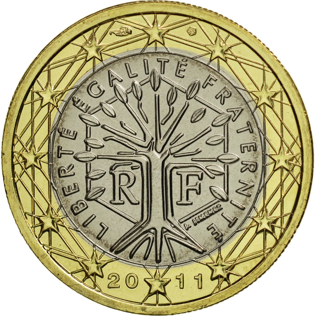 France, Euro, 2011, MS(65-70), Bi-Metallic, KM:1413