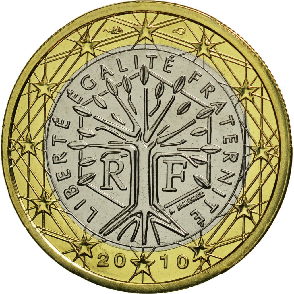 France, Euro, 2010, MS(65-70), Bi-Metallic, KM:1413