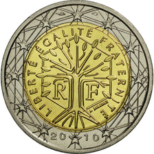 France, 2 Euro, 2010, MS(65-70), Bi-Metallic, KM:1414