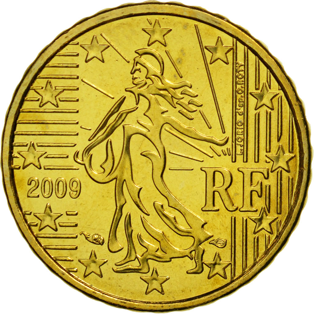 Coin, France, 10 Euro Cent, 2009, MS(65-70), Brass, KM:1410