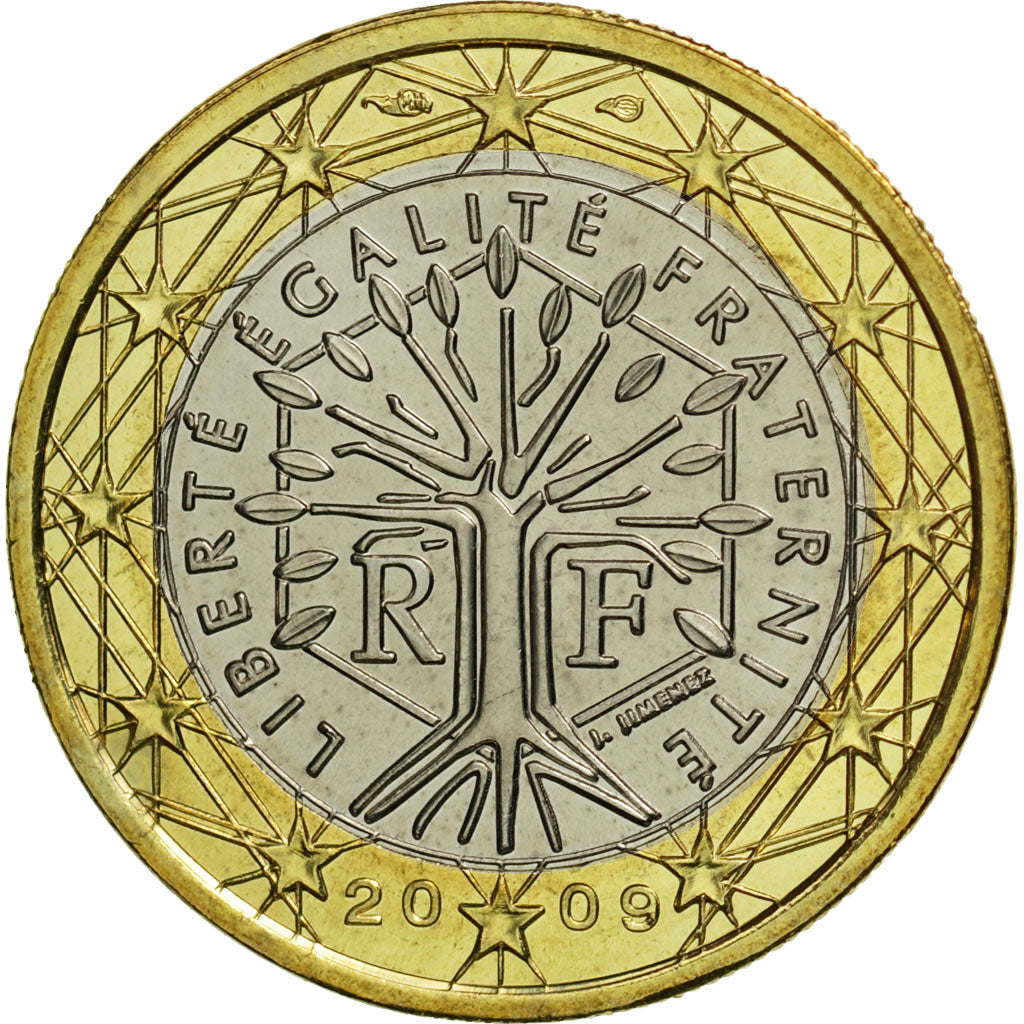 France, Euro, 2009, MS(65-70), Bi-Metallic, KM:1413