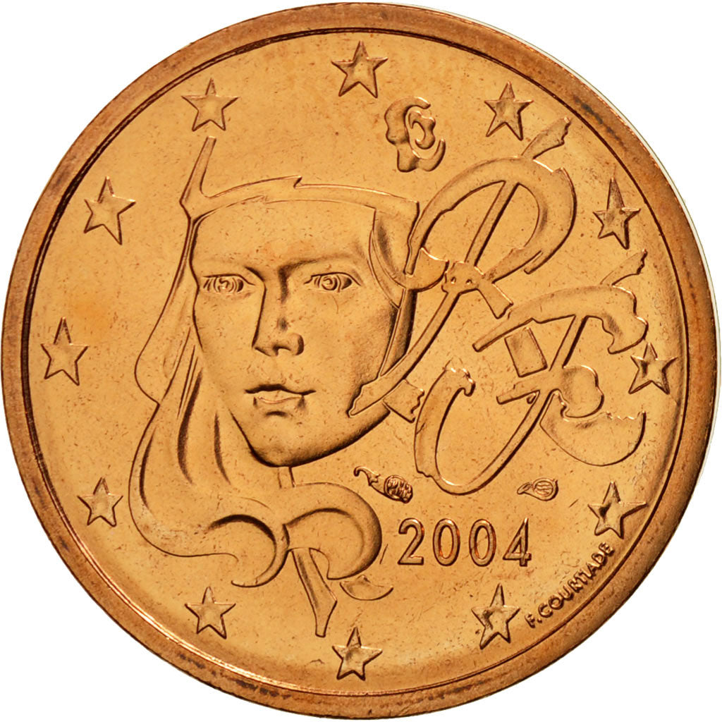 Coin, France, 2 Euro Cent, 2004, MS(65-70), Copper Plated Steel, KM:1283