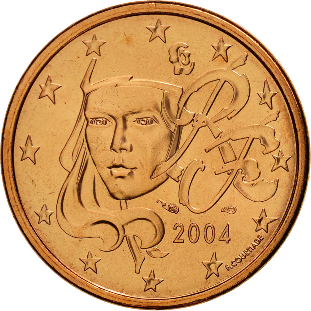 Coin, France, 5 Euro Cent, 2004, MS(65-70), Copper Plated Steel, KM:1284