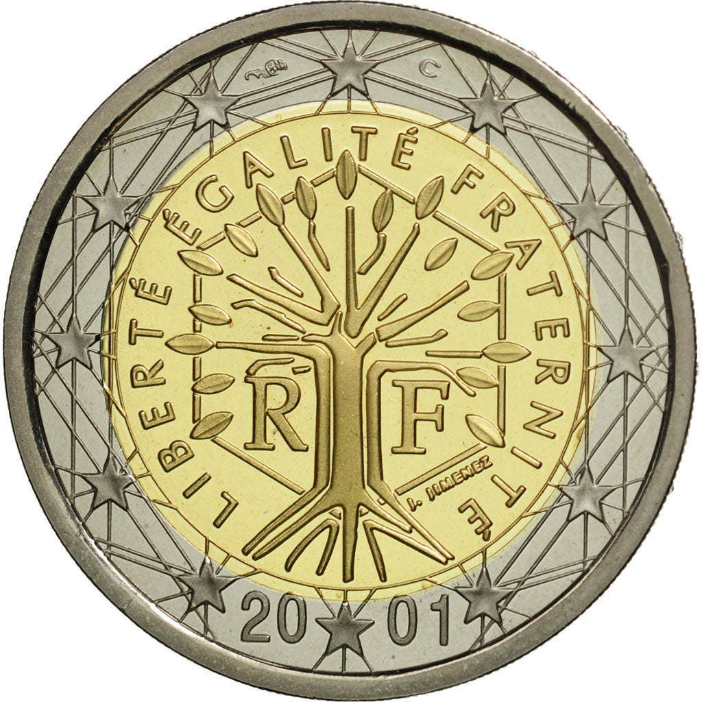 Coin, France, 2 Euro, 2001, MS(65-70), Bi-Metallic, KM:1289
