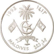 Coin, MALDIVE ISLANDS, 250 Rufiyaa, 1993, MS(65-70), Silver, KM:83