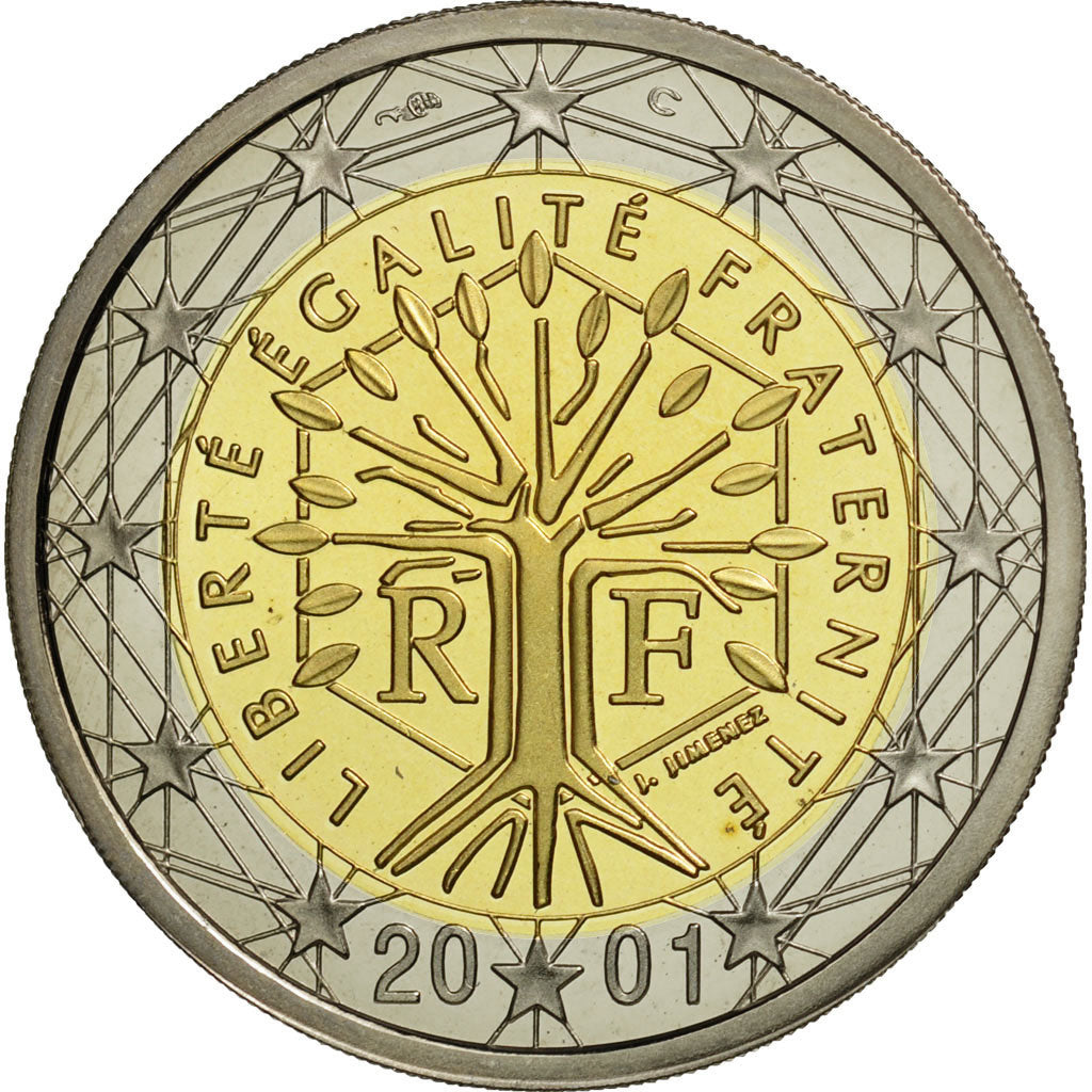 Moneta, Francia, 2 Euro, 2001, FDC, Bi-metallico, KM:1289