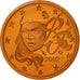 France, Euro Cent, PROOF 2002, MS(65-70), Copper Plated Steel, KM:1282