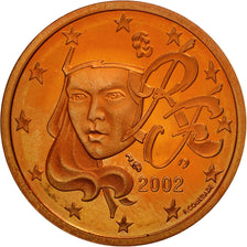 France, 2 Euro Cent, PROOF 2002, MS(65-70), Copper Plated Steel, KM:1283