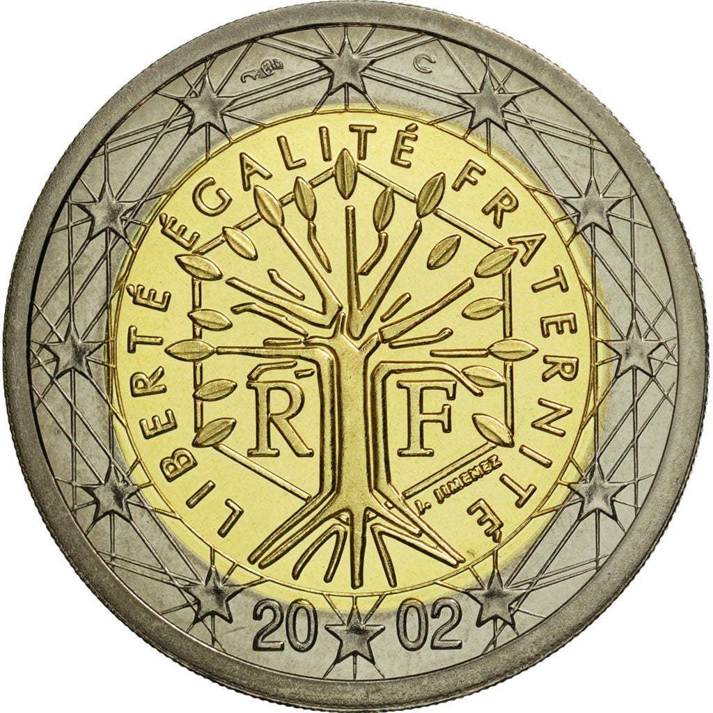 France, 2 Euro, PROOF 2002, MS(65-70), Bi-Metallic, KM:1289