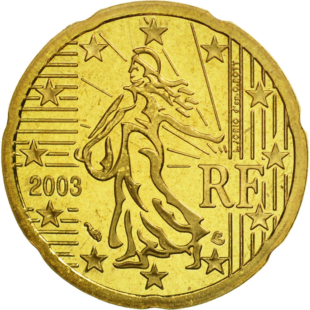 Moneta, Francia, 20 Euro Cent, 2003, FDC, Ottone, KM:1286