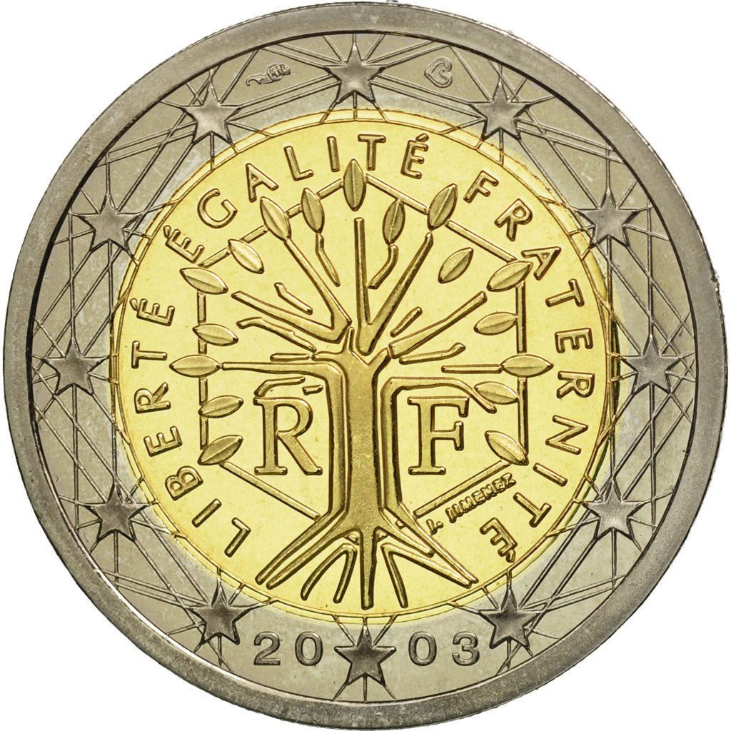 Coin, France, 2 Euro, 2003, MS(65-70), Bi-Metallic, KM:1289