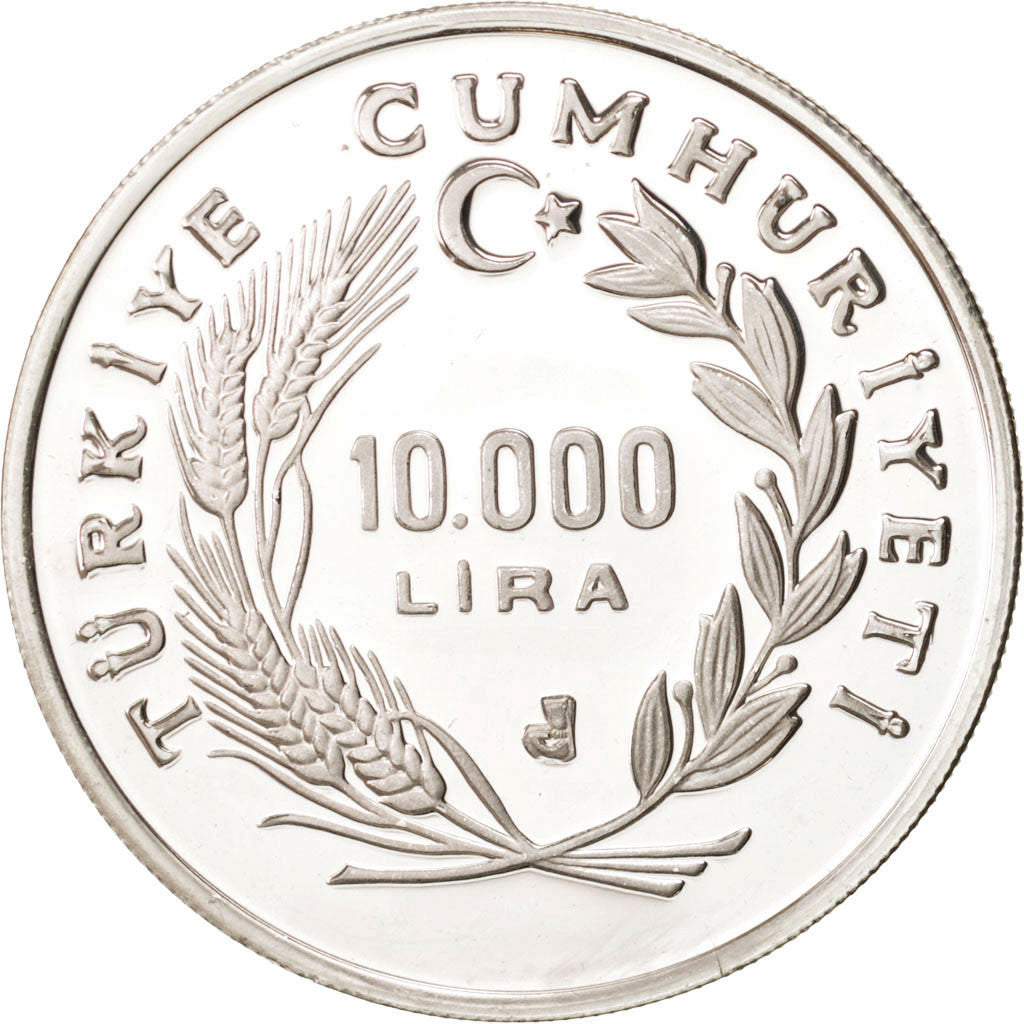 Coin, Turkey, 10000 Lira, 10 Bin Lira, 1986, MS(65-70), Silver, KM:1009