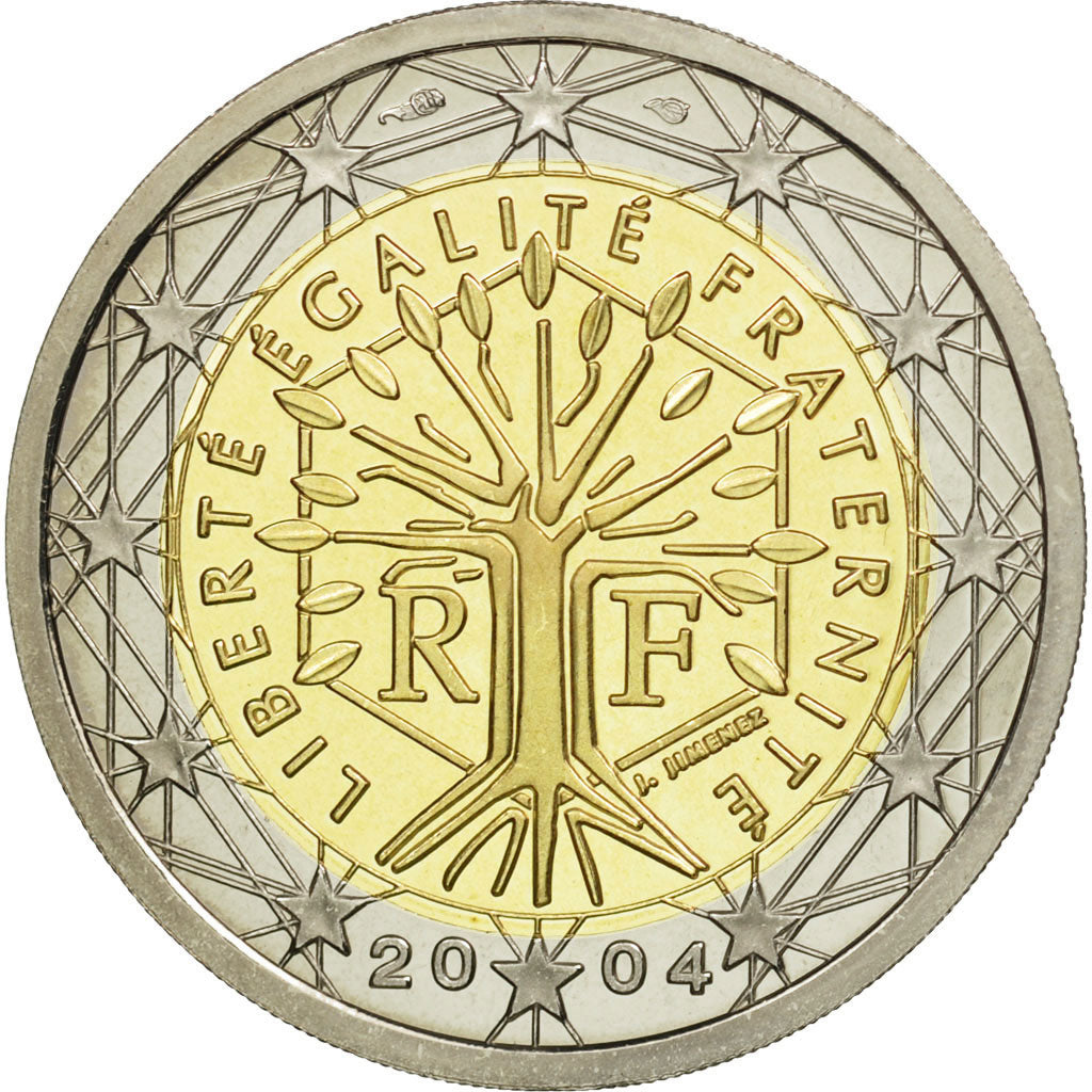 Coin, France, 2 Euro, 2004, MS(65-70), Bi-Metallic, KM:1289