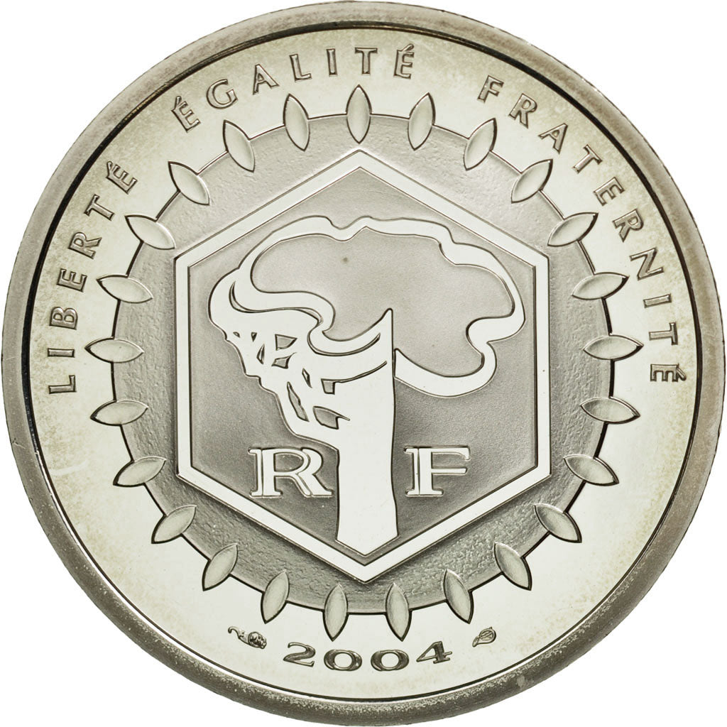 France, 5 Euro, PROOF 2004, MS(65-70), Silver, KM:2010
