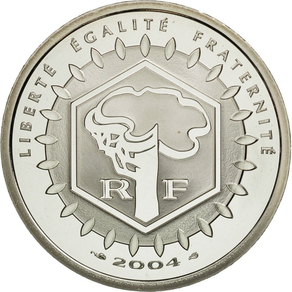 France, 5 Euro, PROOF 2004, MS(65-70), Silver, KM:2010