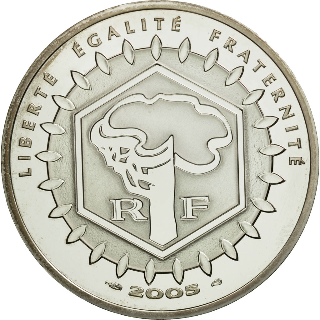 France, 5 Euro, PROOF 2005, MS(65-70), Silver, KM:2010